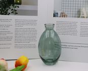 H12cm Elegant Green Glass Vase Tiny Centerpiece for Single Flower Arrangements Mini Home Decor