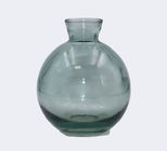 H9cm Green Transparent Modern Glass Vase for Home and Office Decor Elegant Flower Holder