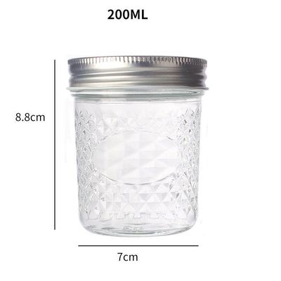 200ml Modern Glass Jars with Clip Lid for Dry Food Honey Custom Labels and Logos