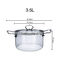 2.3L 3.5Lの透明なホウケイ酸ガラス スープ鍋